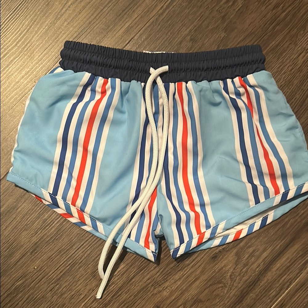 Striped Blue Swim Shorts